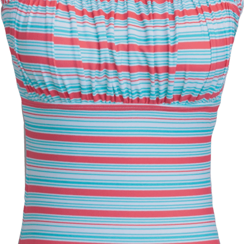 903 WT AQSC front 202 20Ruched 20Square 20Halter 20Aqua 20Stripe 20Chevron